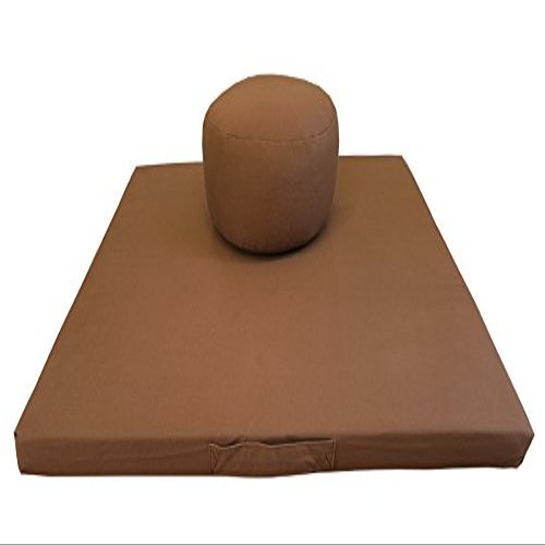 Round Zafu and Deluxe Zabuton Meditation Cushion Set 2pc (Cinnamon)