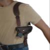 Barsony Brown Leather Cross Harness Shoulder Holster for S&W M&P Comp Right view 4