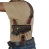 Barsony Brown Leather Cross Harness Shoulder Holster for Kimber Solo Left view 3
