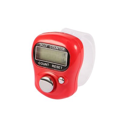 uxcell Adjustable Band 5-Digital LCD Finger Tally Counter Red