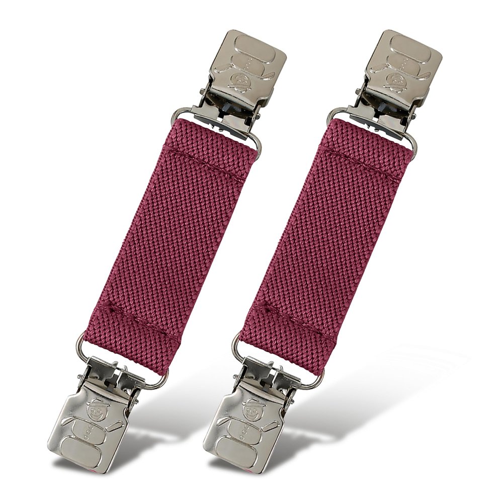 HOLD'EM Extra Sturdy Mitten Clips with Tight Grip - Kid Glove Clips with Snowman Design, Keeps Winter Accessories Accessible, Burgundy