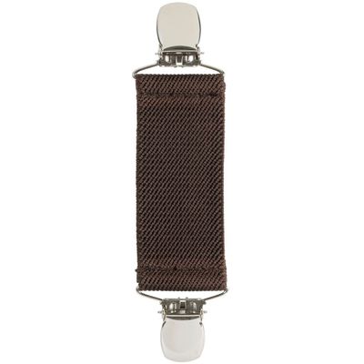 Elastic Scarf and Hat Clips Attacher with Extra Heavy Clips - Brown