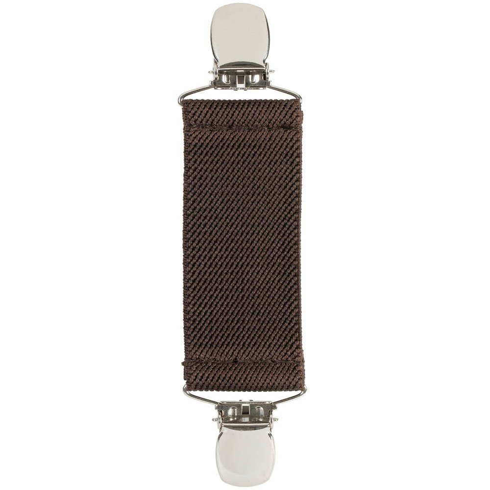 Elastic Scarf and Hat Clips Attacher with Extra Heavy Clips - Brown