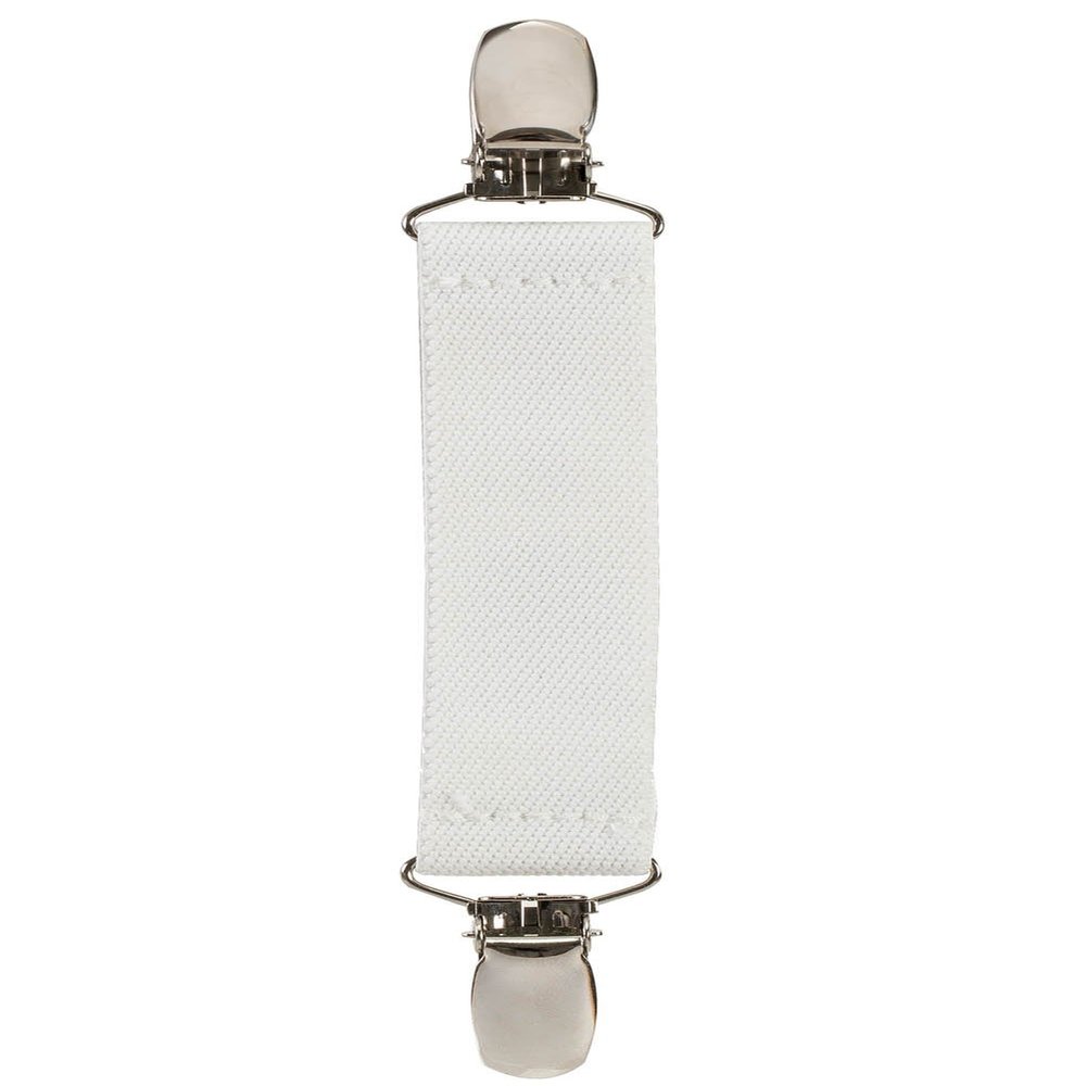 Elastic Scarf and Hat Clips Attacher with Extra Heavy Clips - White
