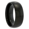 8mm Black Tungsten Carbide Wedding Ring Domed CZ Comfort fit size 11.5 view 3