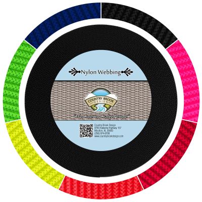 Country Brook Design - Black Reflective Nylon Webbing (3/4 Inch, 20 Yards)