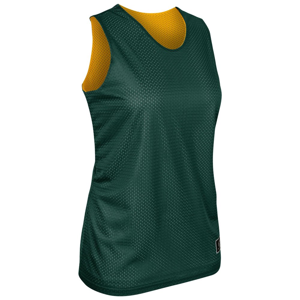 Champro Polyester Reversible Basketball Jersey, Women's Large, Forest Green, Gold