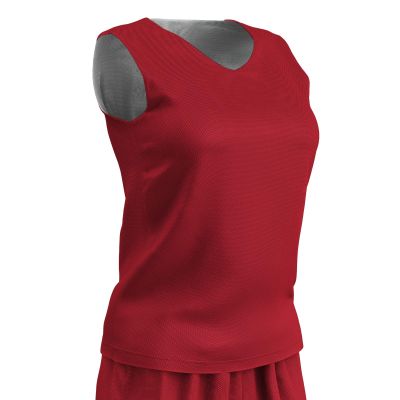 Champro Polyester Reversible Basketball Jersey, Women's Large, Scarlet, White