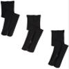 Jefferies Socks Big Girls' Smooth Tights, Black, 10-14 Years (Pack of 3) view 1