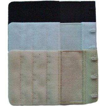 Add Ons Bra Band Extender- 3 Hook Style Pack of 3 (1 White, 1 Black, 1 Beige)