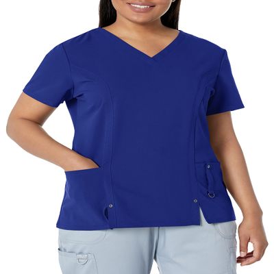Dickies Women's Xtreme Stretch V-Neck Top, Galaxy Blue, XX-Small