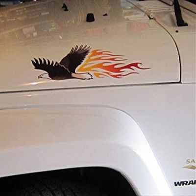 East Coast Vinyl Werkz Flamed Eagle Decals - 2 Piece Set - car Truck 4x4 Hood Door RV Camper