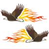 East Coast Vinyl Werkz Flamed Eagle Decals - 2 Piece Set - car Truck 4x4 Hood Door RV Camper view 2