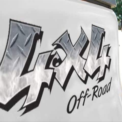 East Coast Vinyl Werkz 4x4 Bed Decals - 2 Piece Set - White Fire & Diamond Plate