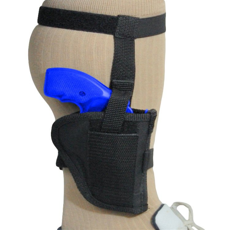 Barsony Black Nylon Ankle Holster for Taurus 94 Right