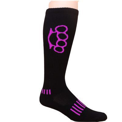 MOXY Socks Black with Pink Brass KNUX Deadlift Knee-High Socks  Compression Lifting Socks for Men & Women  Shin Protection, Locked-In Fit, and Durable Gym Performance