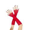 MUSIC LEGS Women's Soft Mesh Fingerless Gloves, Red, One Size view 2