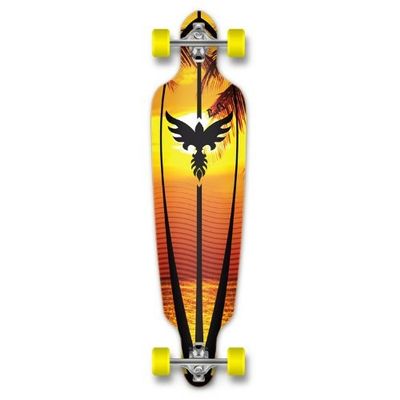 New Graphics Drop Through Complete Longboard Professional Speed Skateboard (Sunset)