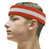 COUVER 2 Color Stripe Terry Sports Headband, 1 Piece, White/Dark Orange view 1