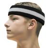 COUVER 2 Color Stripe Terry Sports Headband, 1 Piece, White/Black view 1