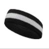 COUVER 2 Color Stripe Terry Sports Headband, 1 Piece, White/Black view 2