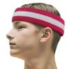 COUVER 2 Color Stripe Terry Sports Headband, 1 Piece, White/Hot Pink view 1
