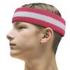 COUVER 2 Color Stripe Terry Sports Headband, 1 Piece, White/Bright Pink view 1