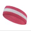 COUVER 2 Color Stripe Terry Sports Headband, 1 Piece, White/Bright Pink view 2