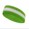 COUVER 2 Color Stripe Terry Sports Headband, 1 Piece, White/Lime Green view 2