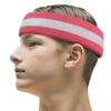COUVER 2 Color Stripe Terry Sports Headband, 1 Piece, White/Pink view 1