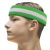 COUVER 2 Color Stripe Terry Sports Headband, 1 Piece, White/Bright Lime Green view 1