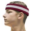 COUVER 2 Color Stripe Terry Sports Headband, 1 Piece, White/Purple view 1