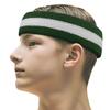COUVER 2 Color Stripe Terry Sports Headband, 1 Piece, White/Dark Green view 1