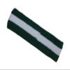 COUVER 2 Color Stripe Terry Sports Headband, 1 Piece, White/Dark Green view 3