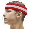 COUVER 2 Color Stripe Terry Sports Headband, 1 Piece, White/Red view 1