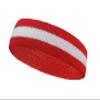 COUVER 2 Color Stripe Terry Sports Headband, 1 Piece, White/Red view 2