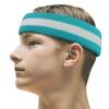 COUVER 2 Color Stripe Terry Sports Headband, 1 Piece, White/Sky Blue view 1