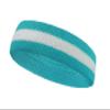 COUVER 2 Color Stripe Terry Sports Headband, 1 Piece, White/Sky Blue view 2