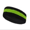 COUVER 2 Color Stripe Terry Sports Headband, 1 Piece, Bright Lime Green/Black view 2
