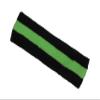 COUVER 2 Color Stripe Terry Sports Headband, 1 Piece, Bright Lime Green/Black view 3