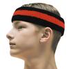 COUVER 2 Color Stripe Terry Sports Headband, 1 Piece, Dark Orange/Black view 1