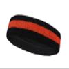 COUVER 2 Color Stripe Terry Sports Headband, 1 Piece, Dark Orange/Black view 2
