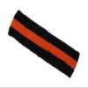 COUVER 2 Color Stripe Terry Sports Headband, 1 Piece, Dark Orange/Black view 3