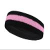 COUVER 2 Color Stripe Terry Sports Headband, 1 Piece, Light Pink/Black view 2