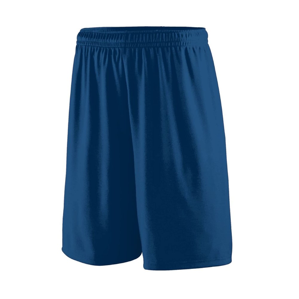 Augusta Sportswear Youth Training Shorts: 9-Inch Inseam for Teens, Athletic Workout Gym Clothes, Navy, Medium