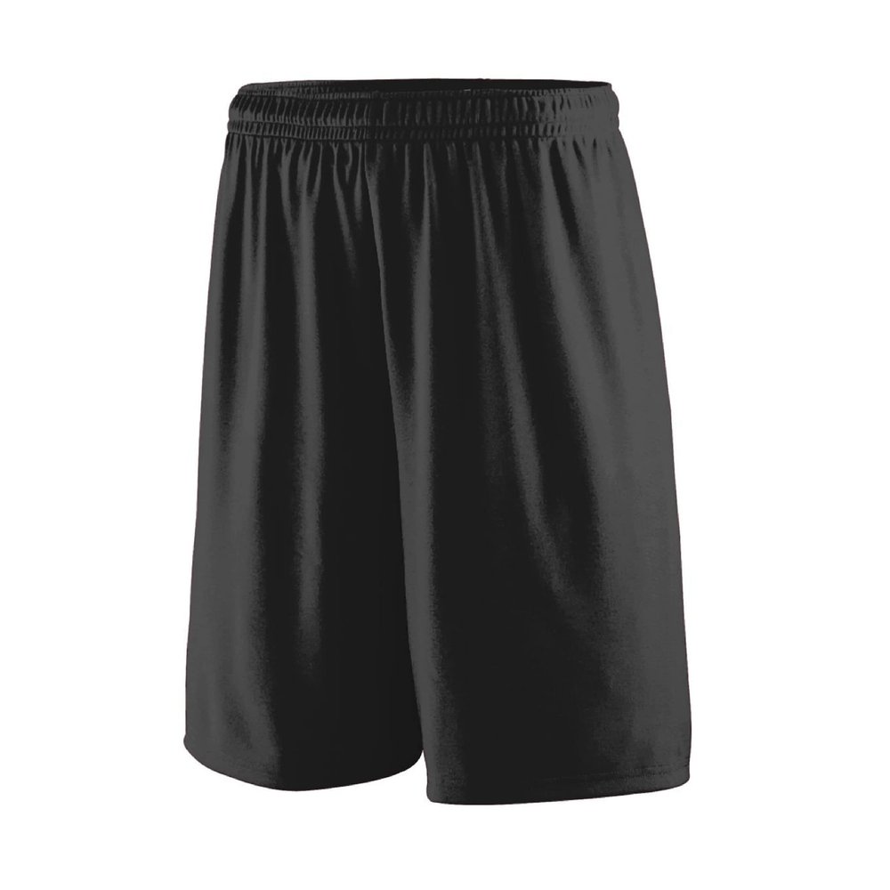 Augusta Sportswear Youth Training Shorts: 9-Inch Inseam for Teens, Athletic Workout Gym Clothes, Black, Large