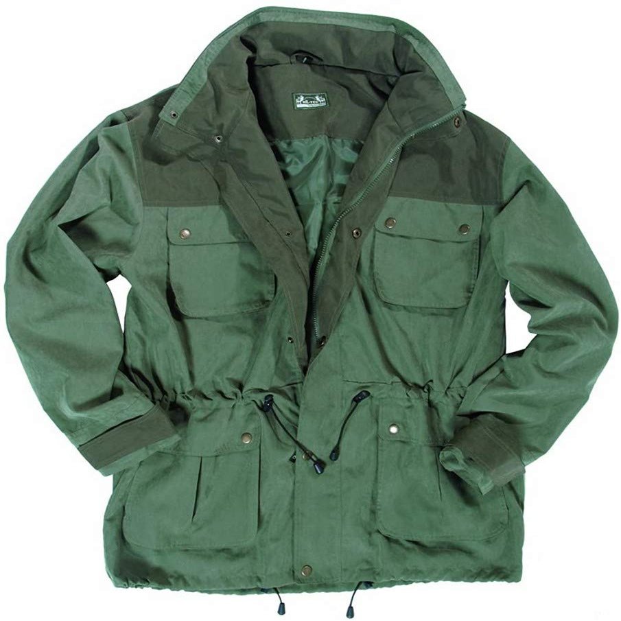 CamoOutdoor Mil-Tec Non-Rustle Hunting Fishing Mens Long Jacket Olive, SIZE L