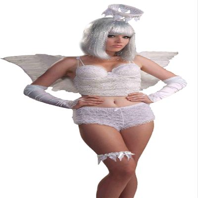 Forum Novelties Women's Angel Lace Garter, White, Standard