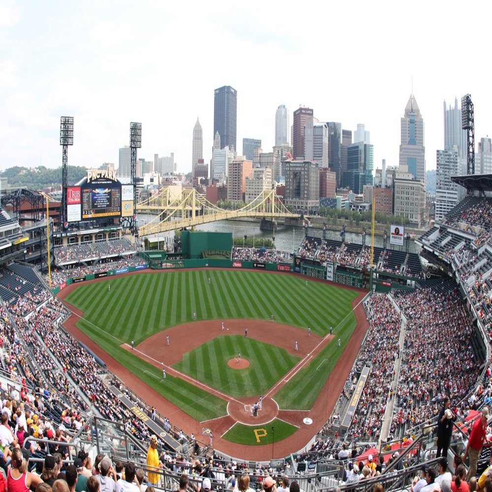 Artsy Canvas PNC Park and Pittsburgh Panorama 48" x 32" Fabric Wall Sticker