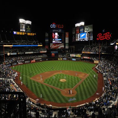 Artsy Canvas Citi Field at Night 36" x 24" Fabric Wall Sticker